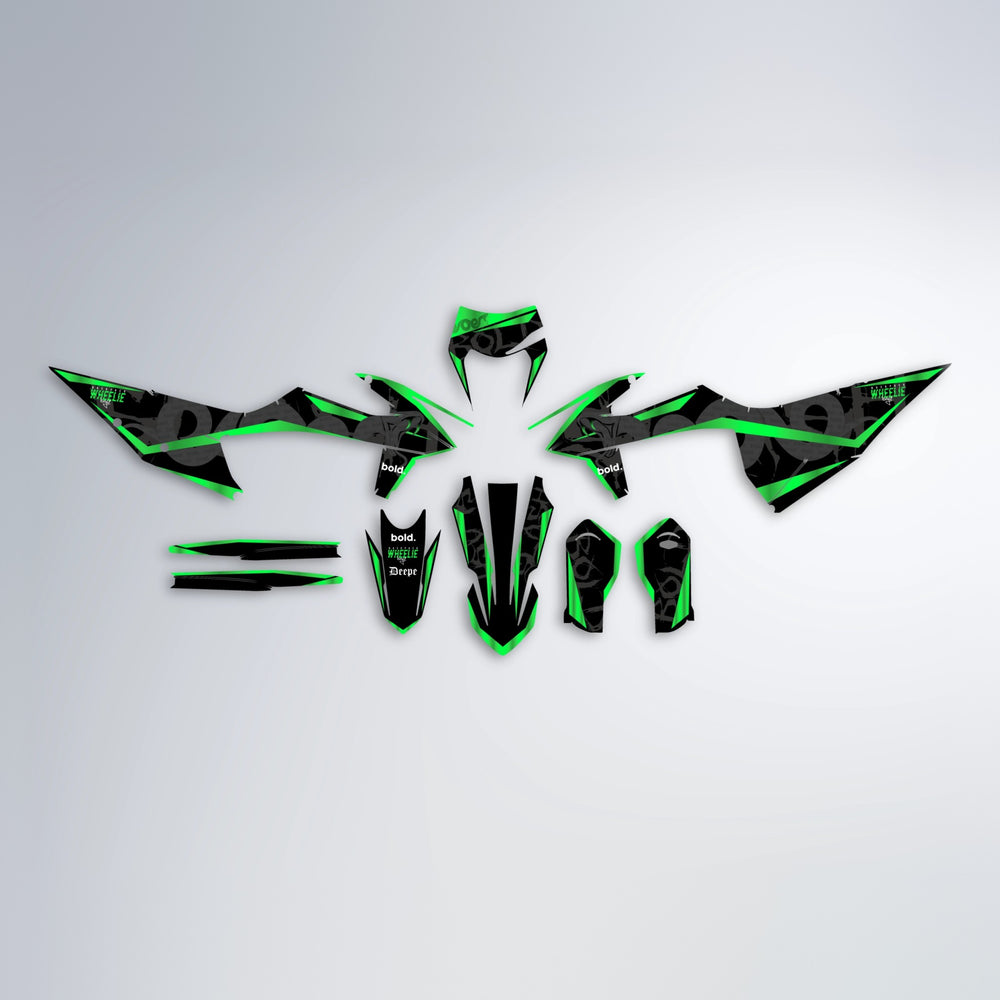 SLASH graphics kit parts layout in Green