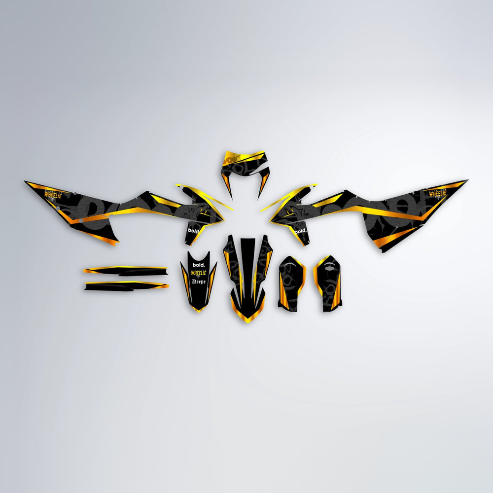 SLASH graphics kit parts layout in Orange & Yellow