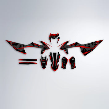 SLASH graphics kit parts layout in Red