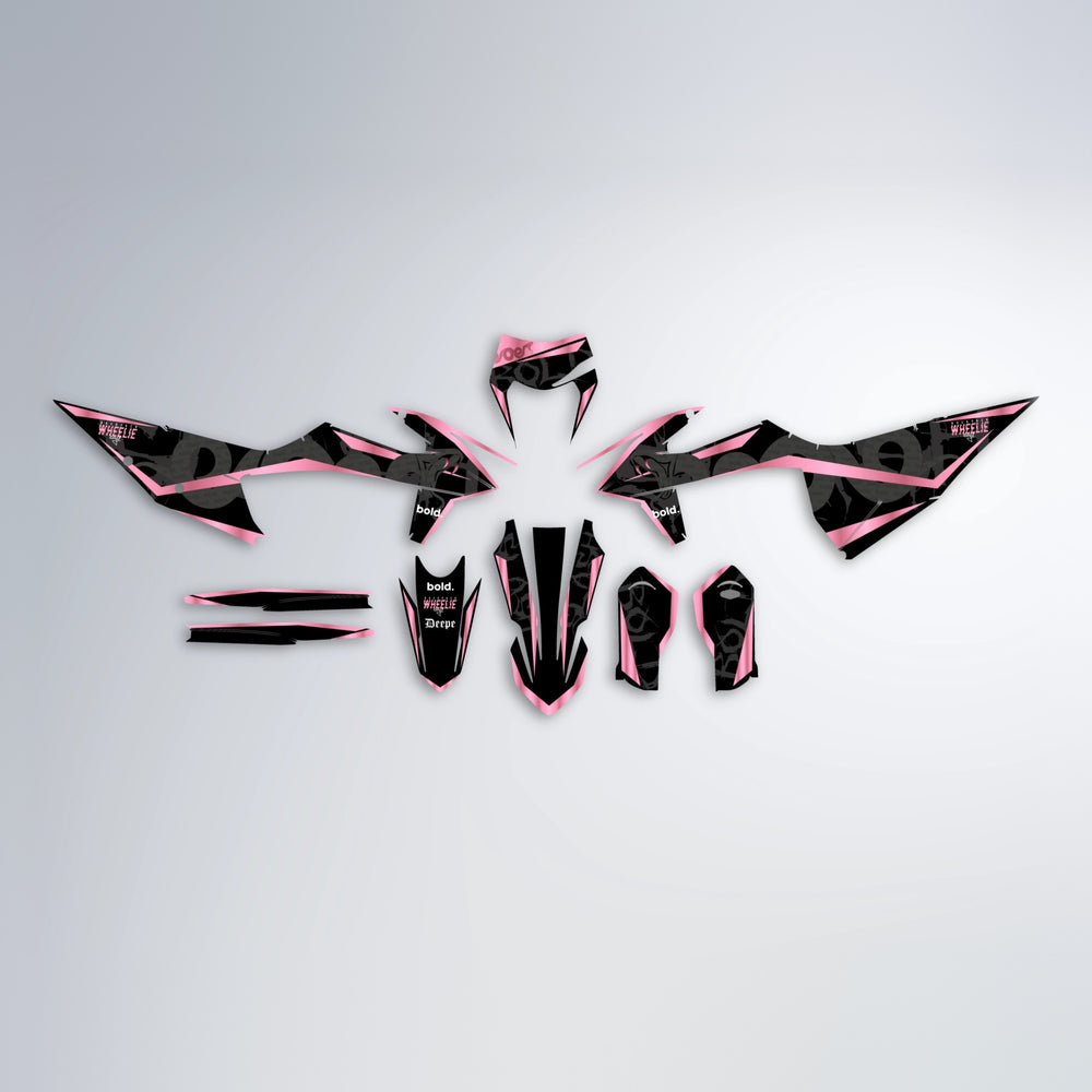 SLASH graphics kit parts layout in Sakura Pink
