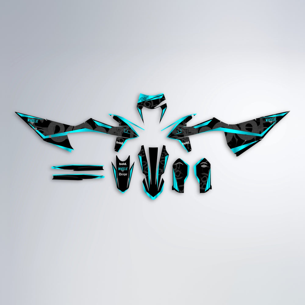 SLASH graphics kit parts layout in Teal