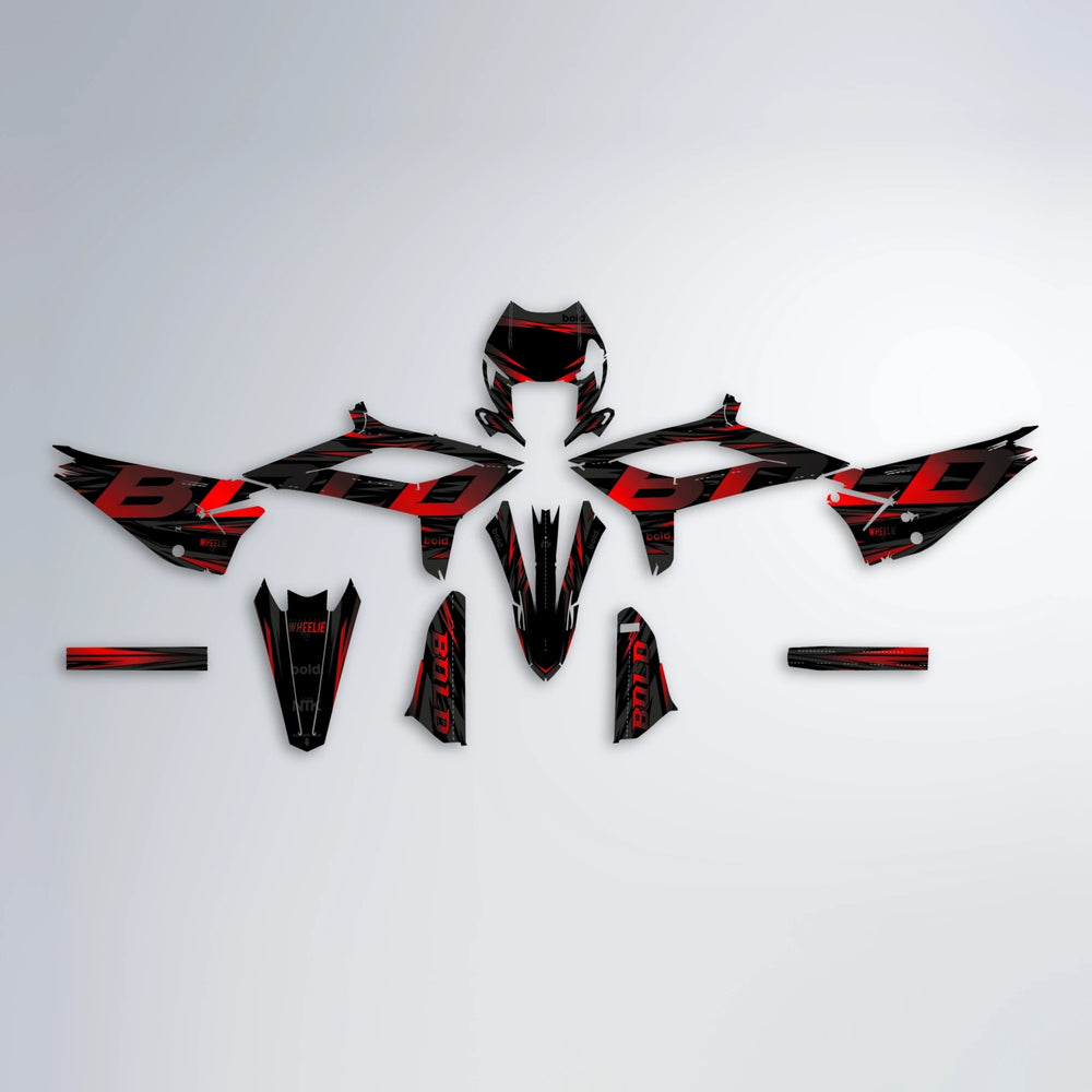SLAUGHTER Beta graphics kit parts layout in Black & Red