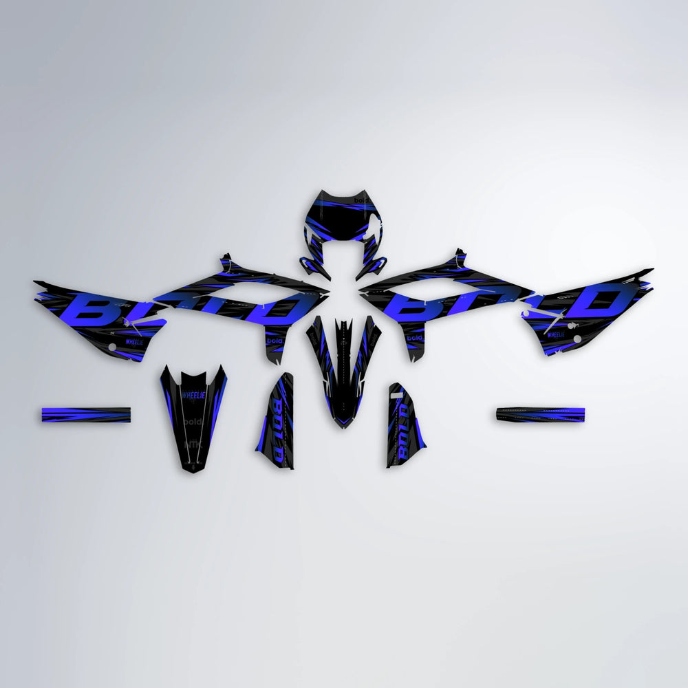 SLAUGHTER Beta graphics kit parts layout in Blue