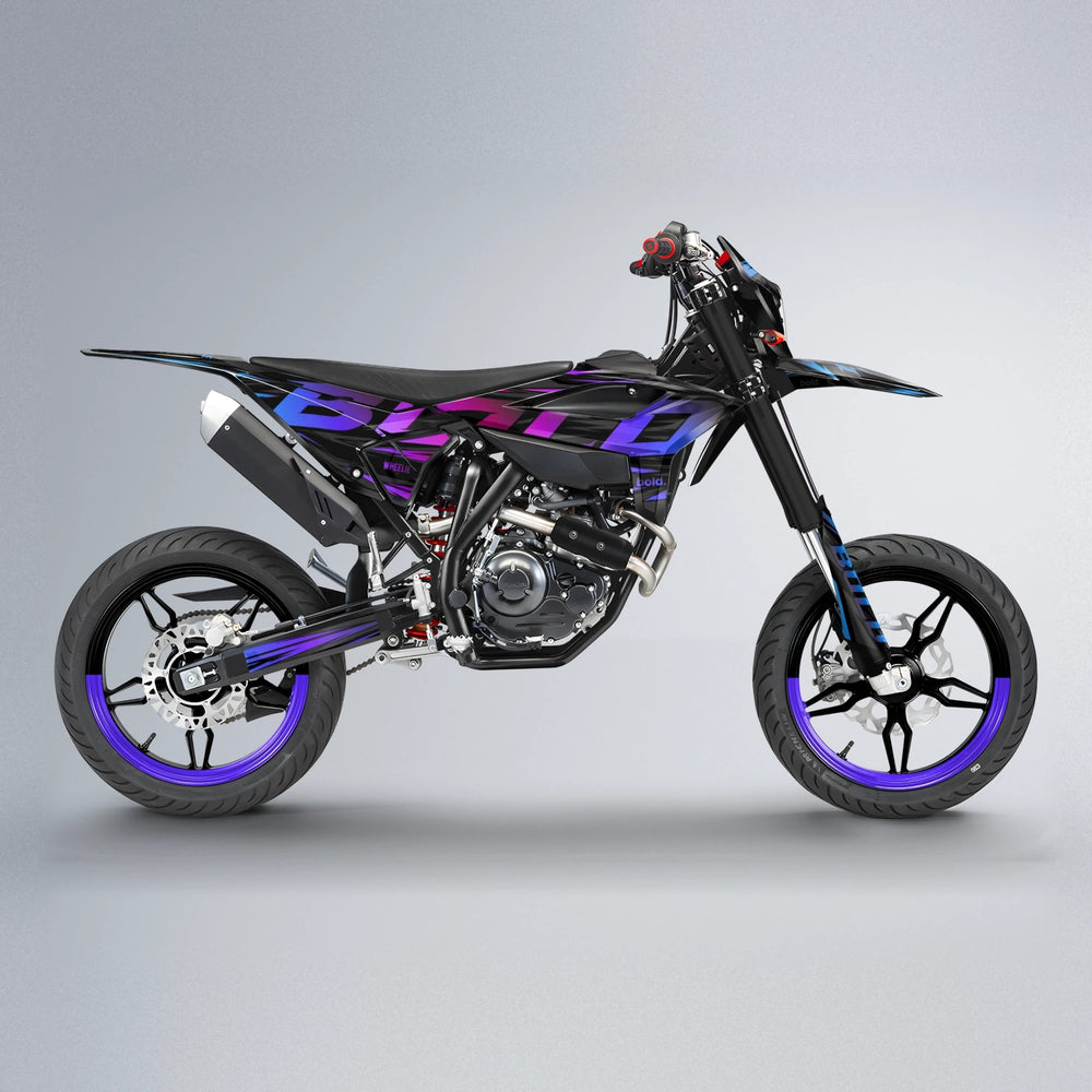 SLAUGHTER Beta supermoto graphics kit in Blue Purple Fade