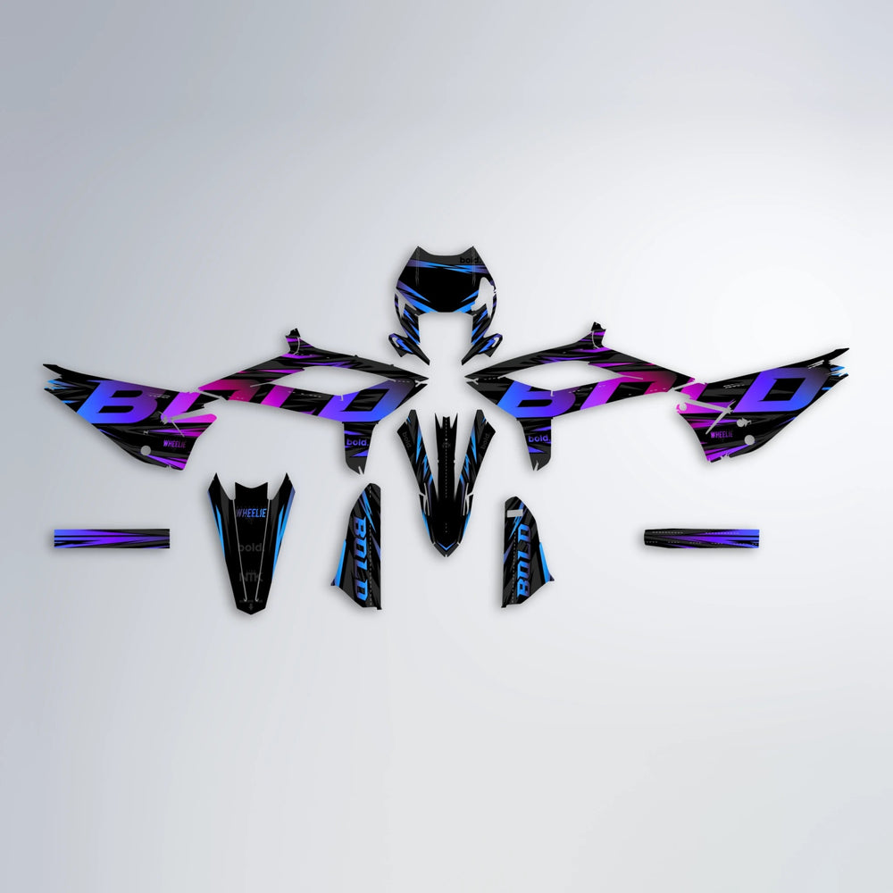 SLAUGHTER Beta graphics kit parts layout in Blue Purple Fade