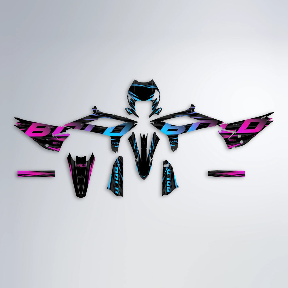 SLAUGHTER Beta graphics kit parts layout in Pink & Light Blue