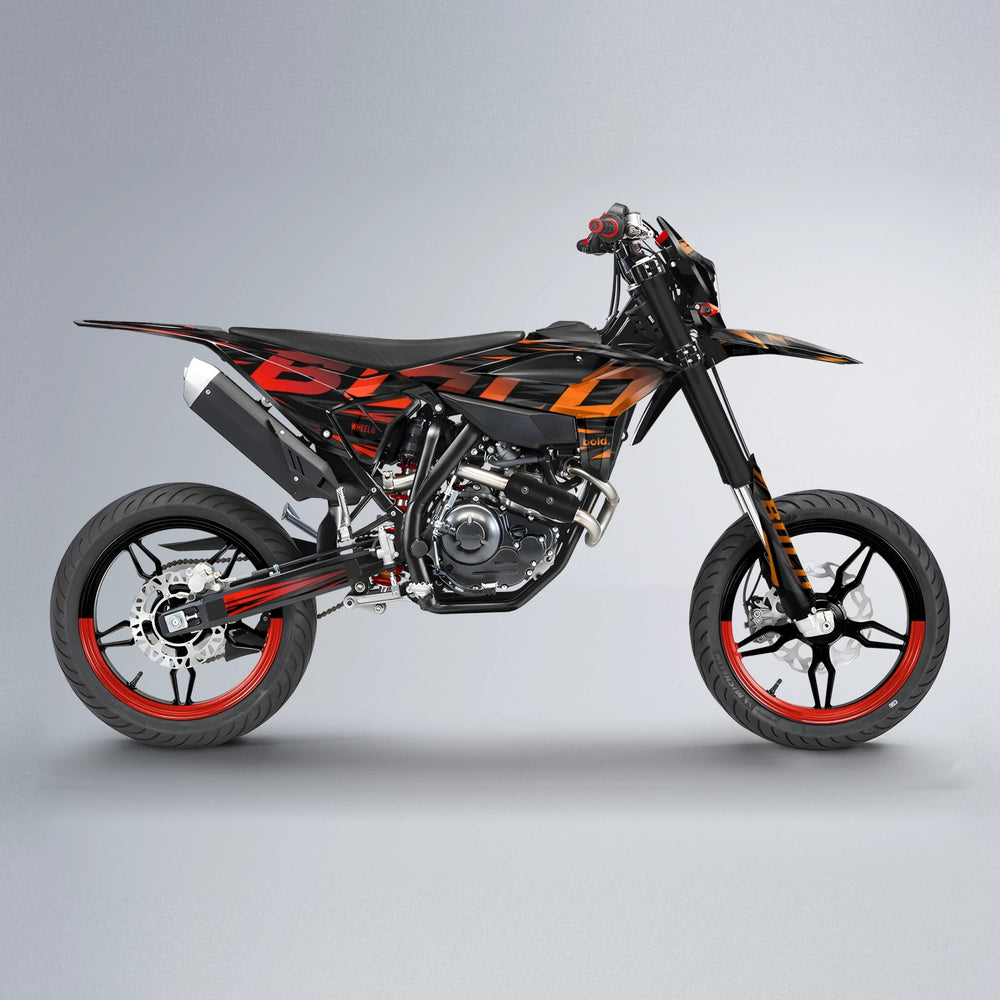 SLAUGHTER Beta supermoto graphics kit in Red & Orange