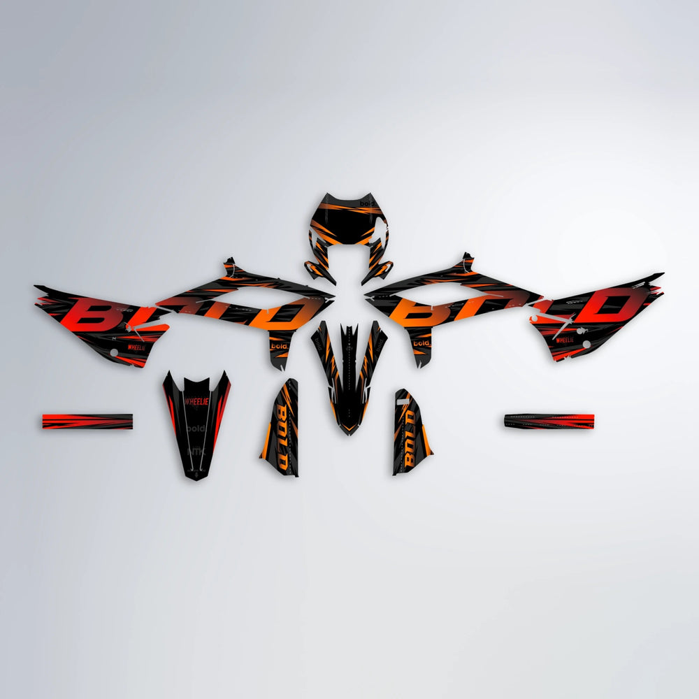 SLAUGHTER Beta graphics kit parts layout in Red & Orange