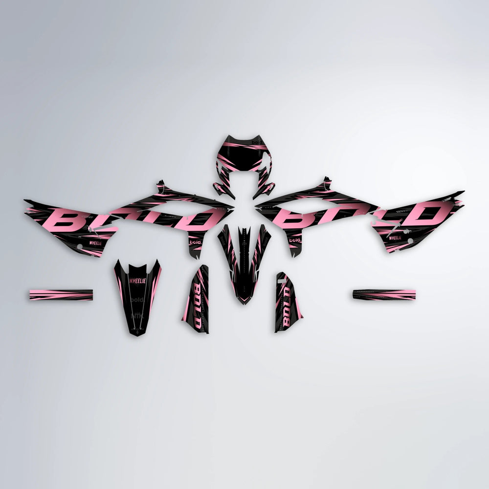 SLAUGHTER Beta graphics kit parts layout in Sakura Pink