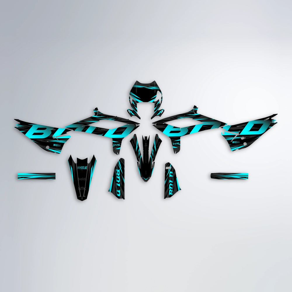 SLAUGHTER Beta graphics kit parts layout in Teal