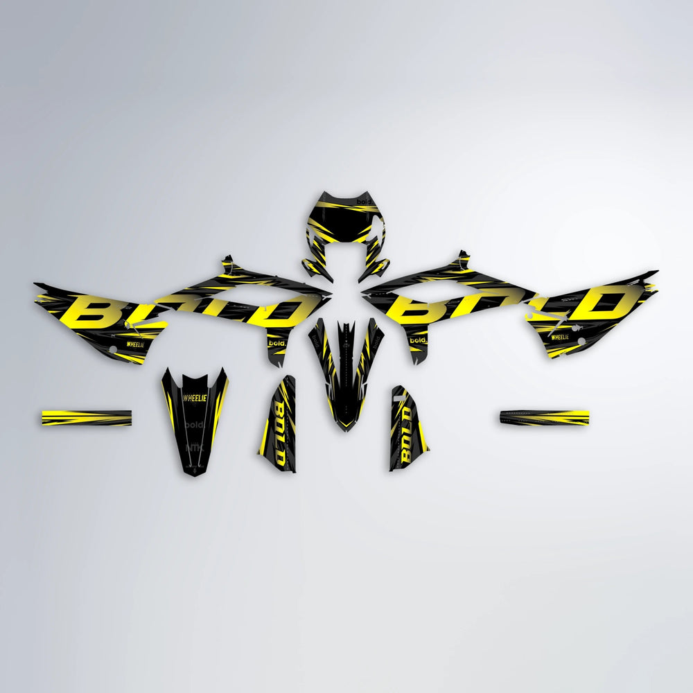 SLAUGHTER Beta graphics kit parts layout in Yellow