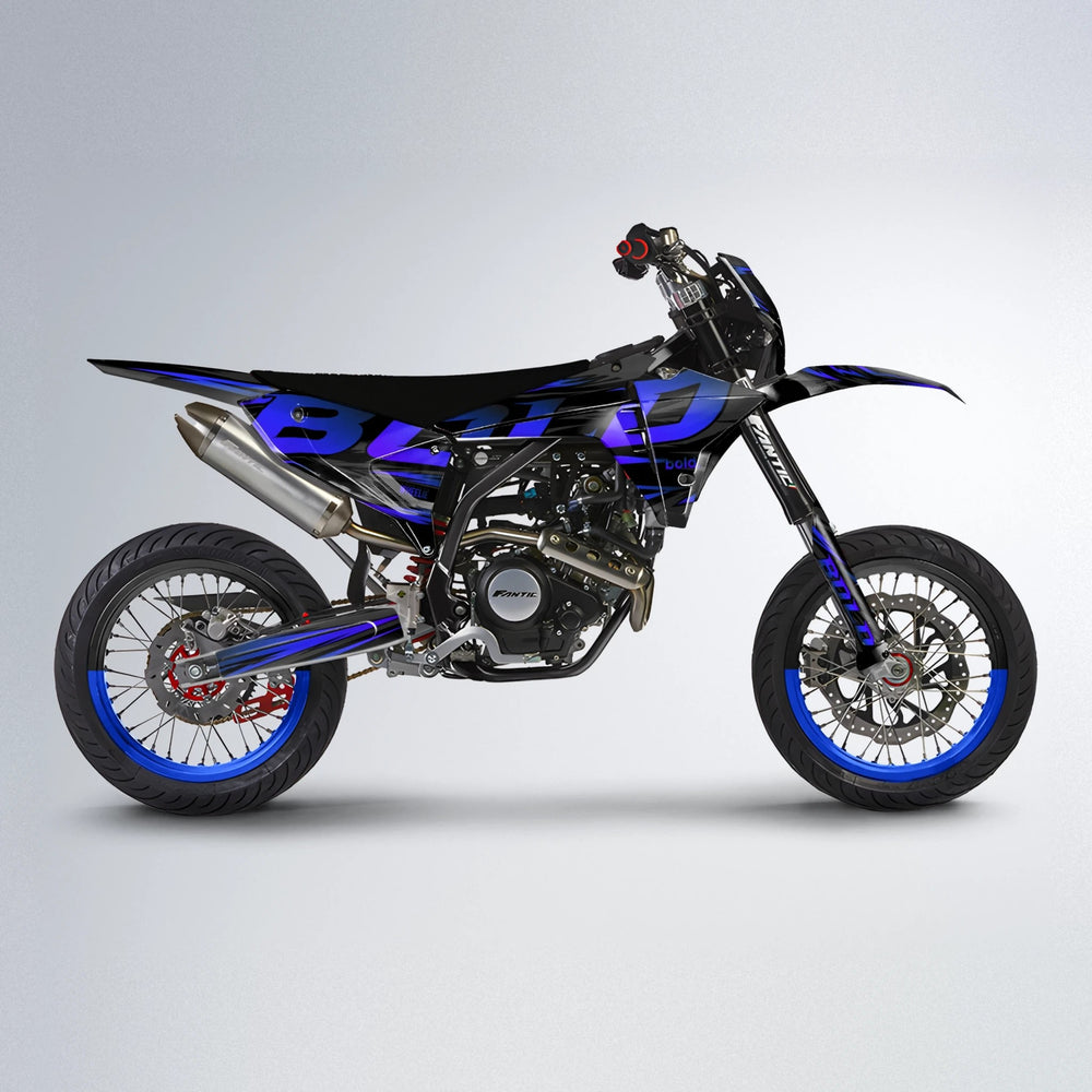 SLAUGHTER Fantic supermoto graphics kit in Blue