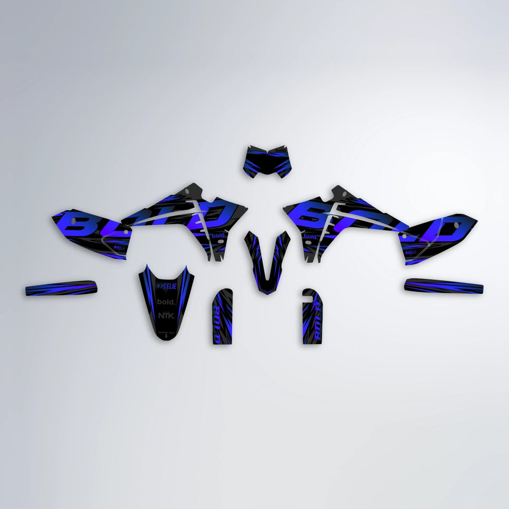 SLAUGHTER Fantic graphics kit parts layout in Blue