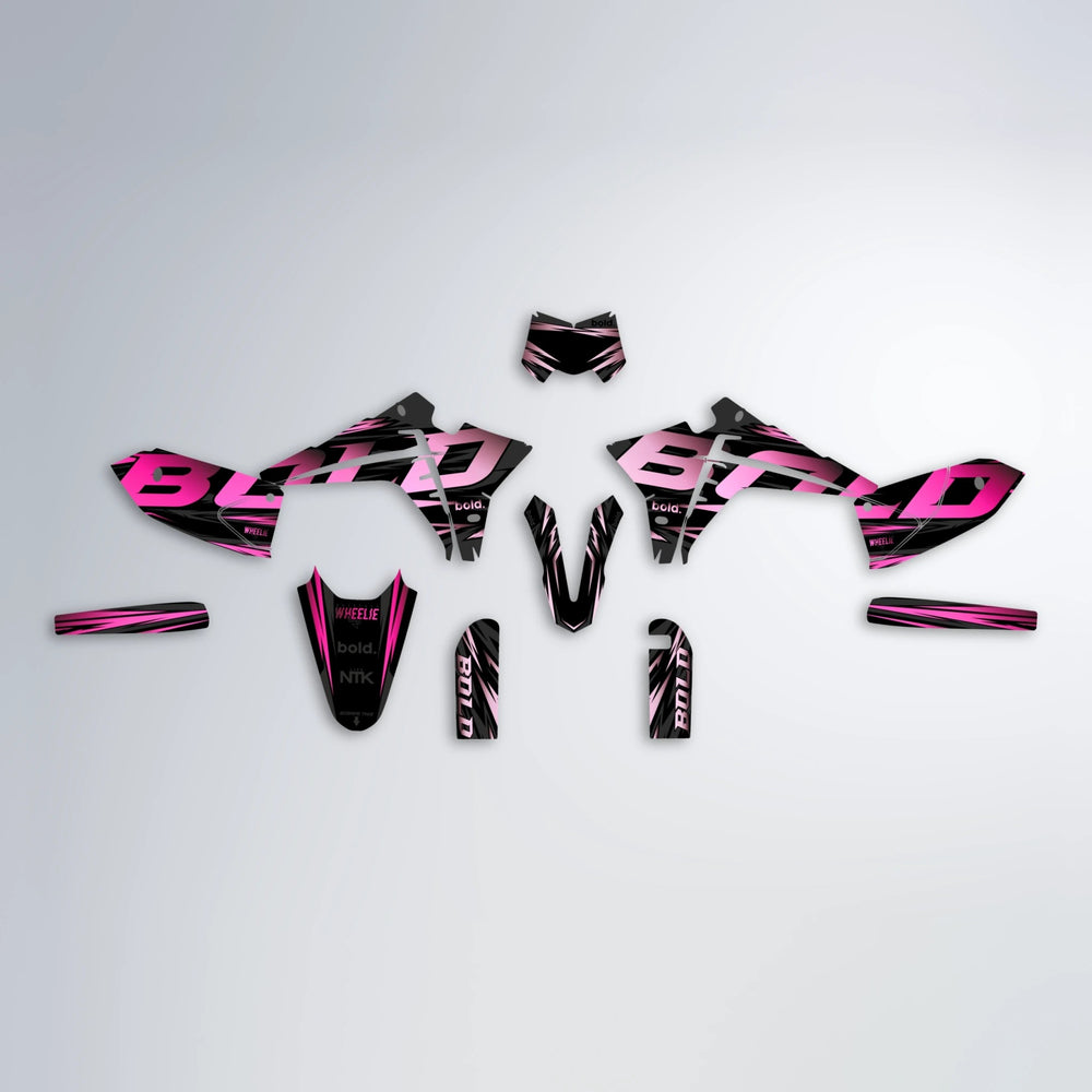 SLAUGHTER Fantic graphics kit parts layout in Flamingo