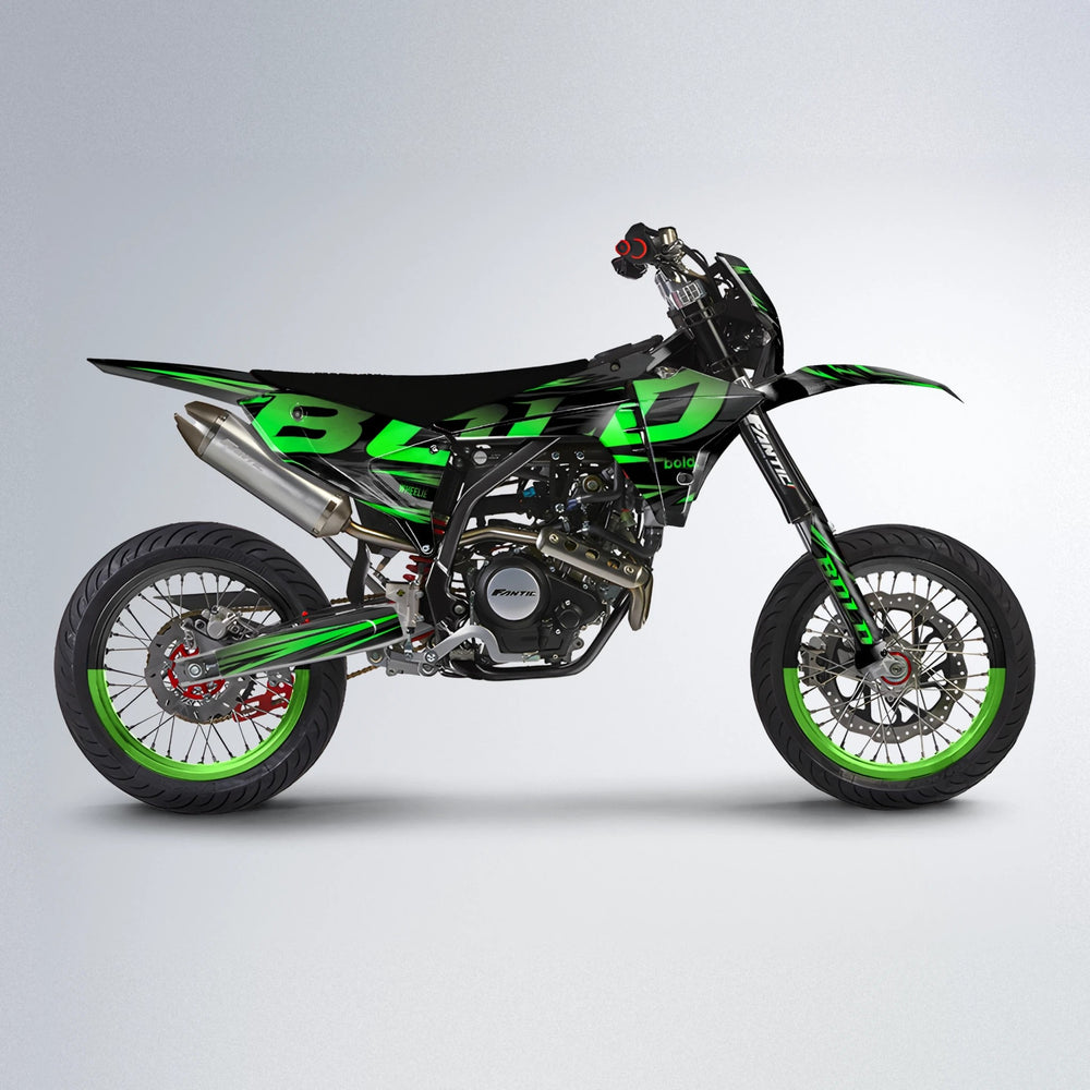 SLAUGHTER Fantic supermoto graphics kit in Green