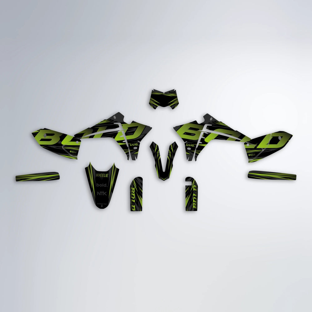 SLAUGHTER Fantic graphics kit parts layout in Olive