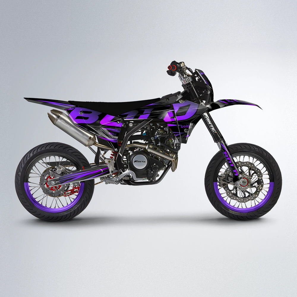 SLAUGHTER Fantic supermoto graphics kit in Purple