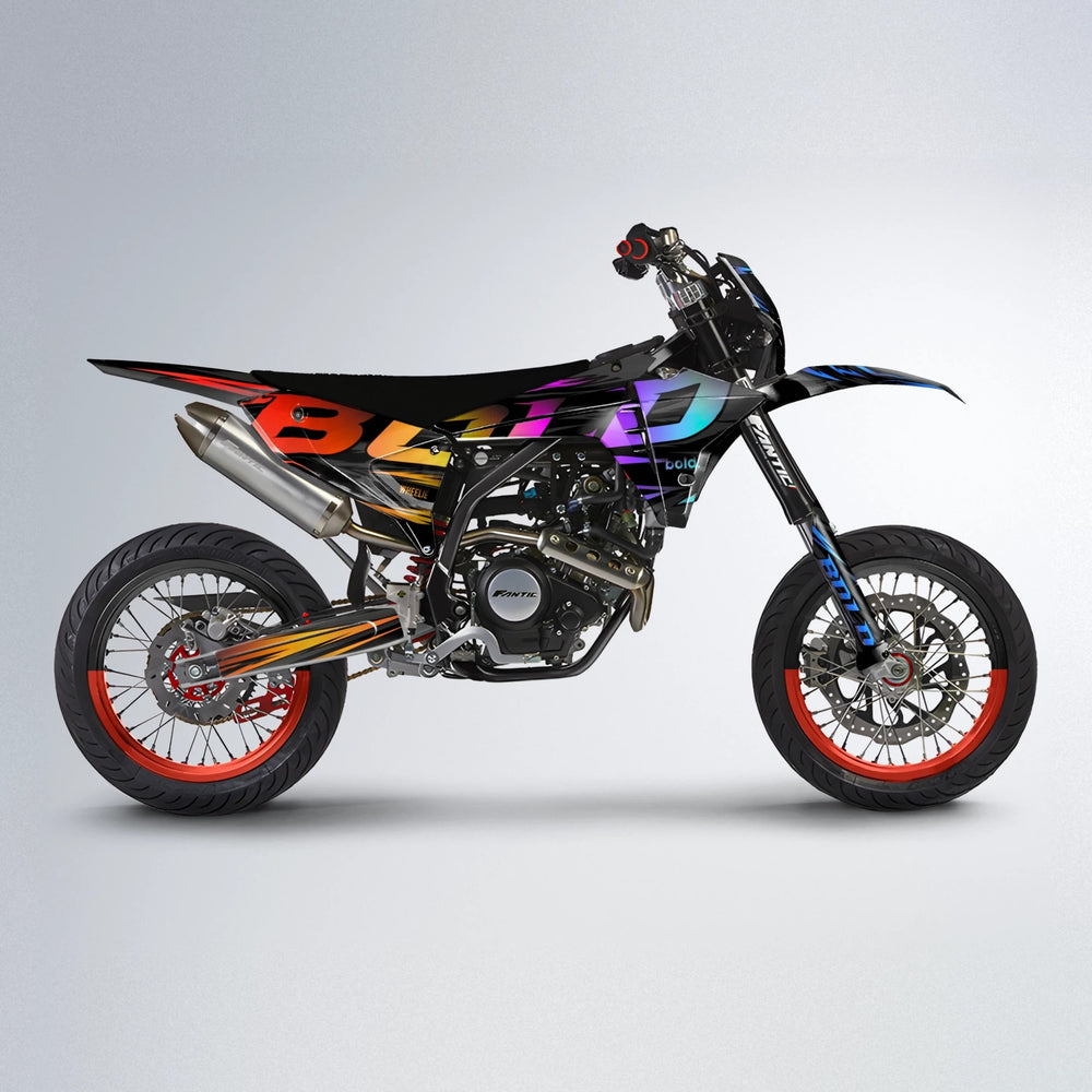 SLAUGHTER Fantic supermoto graphics kit in Sunset Fade