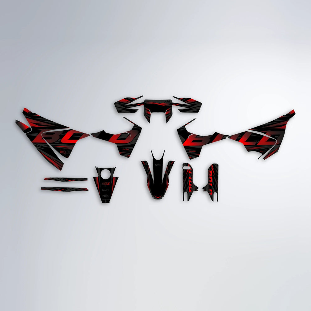 SLAUGHTER Husqvarna 701 graphics kit parts layout in Black & Red