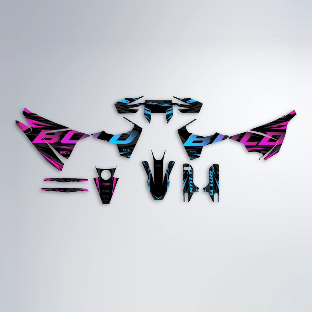 SLAUGHTER Husqvarna 701 graphics kit parts layout in Pink & Light Blue