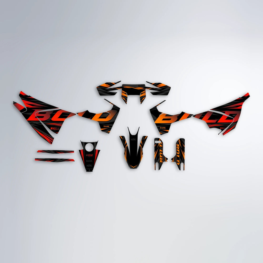 SLAUGHTER Husqvarna 701 graphics kit parts layout in Red & Orange
