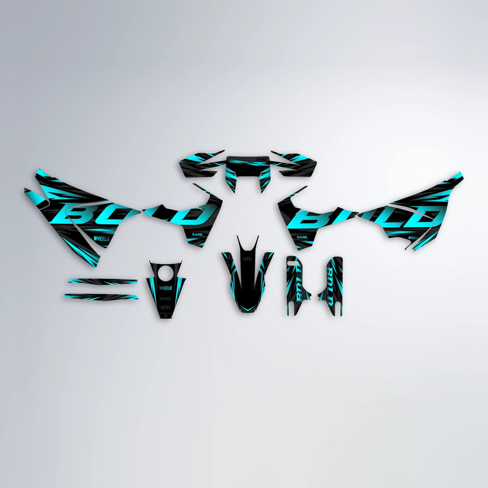 SLAUGHTER Husqvarna 701 graphics kit parts layout in Teal