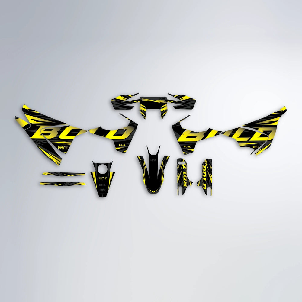 SLAUGHTER Husqvarna 701 graphics kit parts layout in Yellow