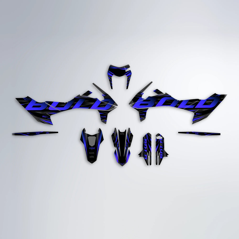 SLAUGHTER KTM SMC 690 graphics kit parts layout in Blue