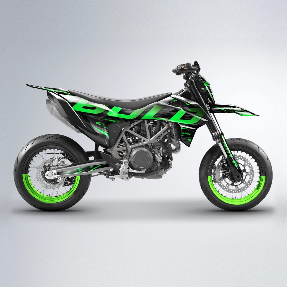 SLAUGHTER KTM SMC 690 supermoto graphics kit in Green
