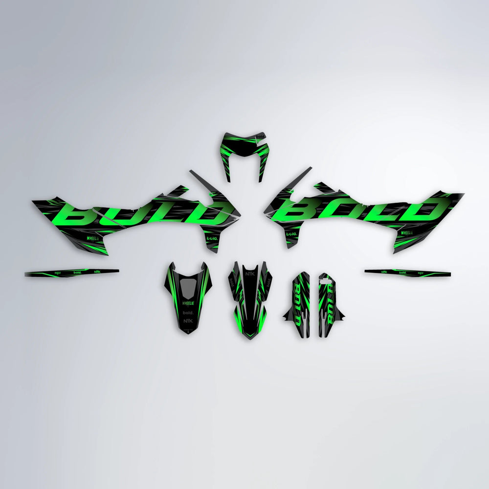 SLAUGHTER KTM SMC 690 graphics kit parts layout in Green