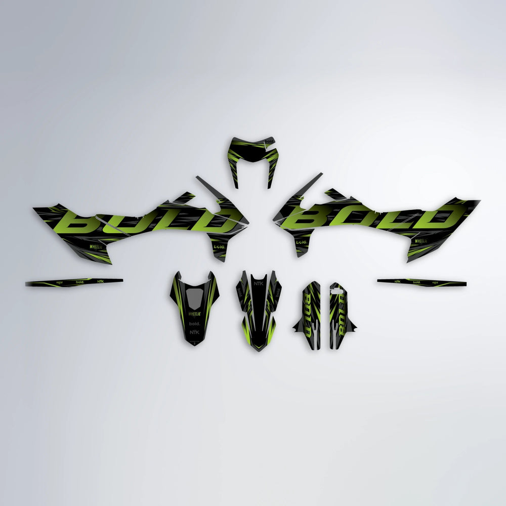 SLAUGHTER KTM SMC 690 graphics kit parts layout in Olive