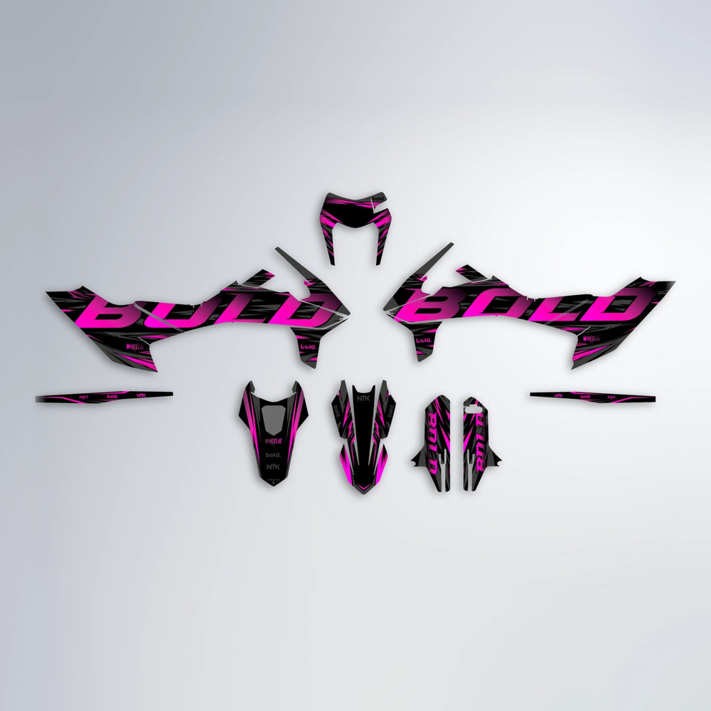 SLAUGHTER KTM SMC 690 graphics kit parts layout in Pink