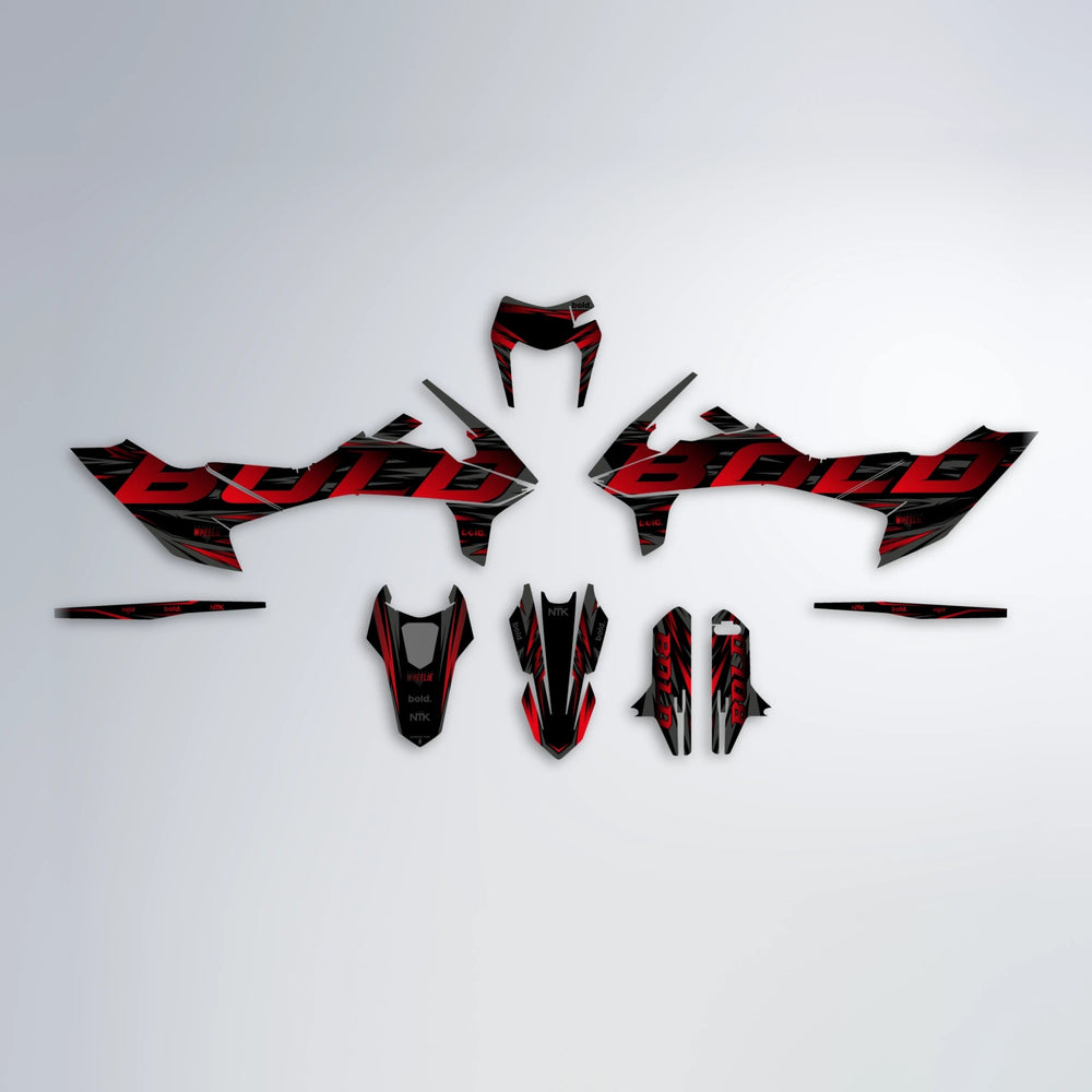 SLAUGHTER KTM SMC 690 graphics kit parts layout in Red