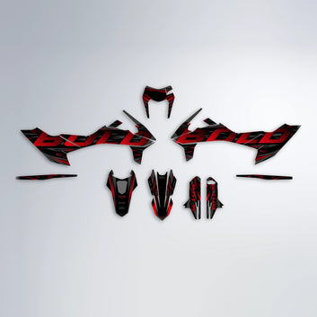 SLAUGHTER KTM SMC 690 graphics kit parts layout in Red