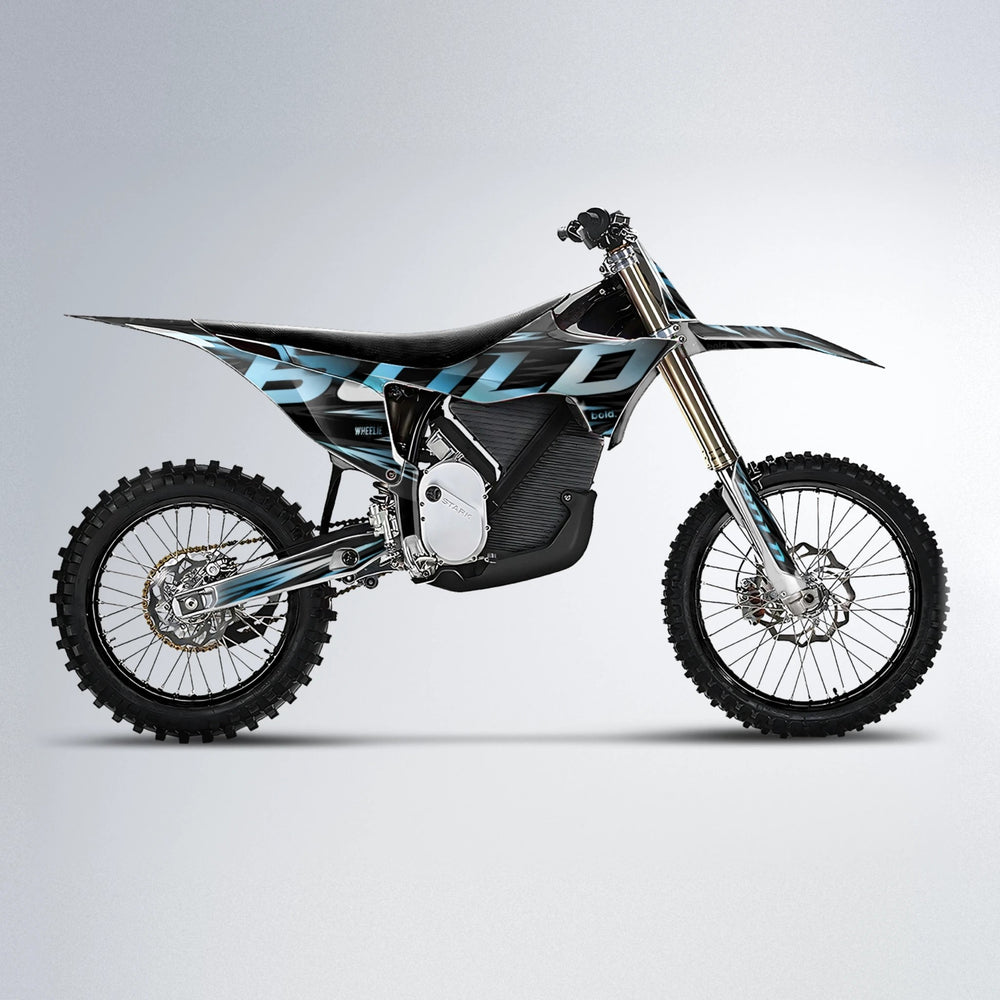 SLAUGHTER Stark Varg MX motocross graphics kit in Light Blue & White