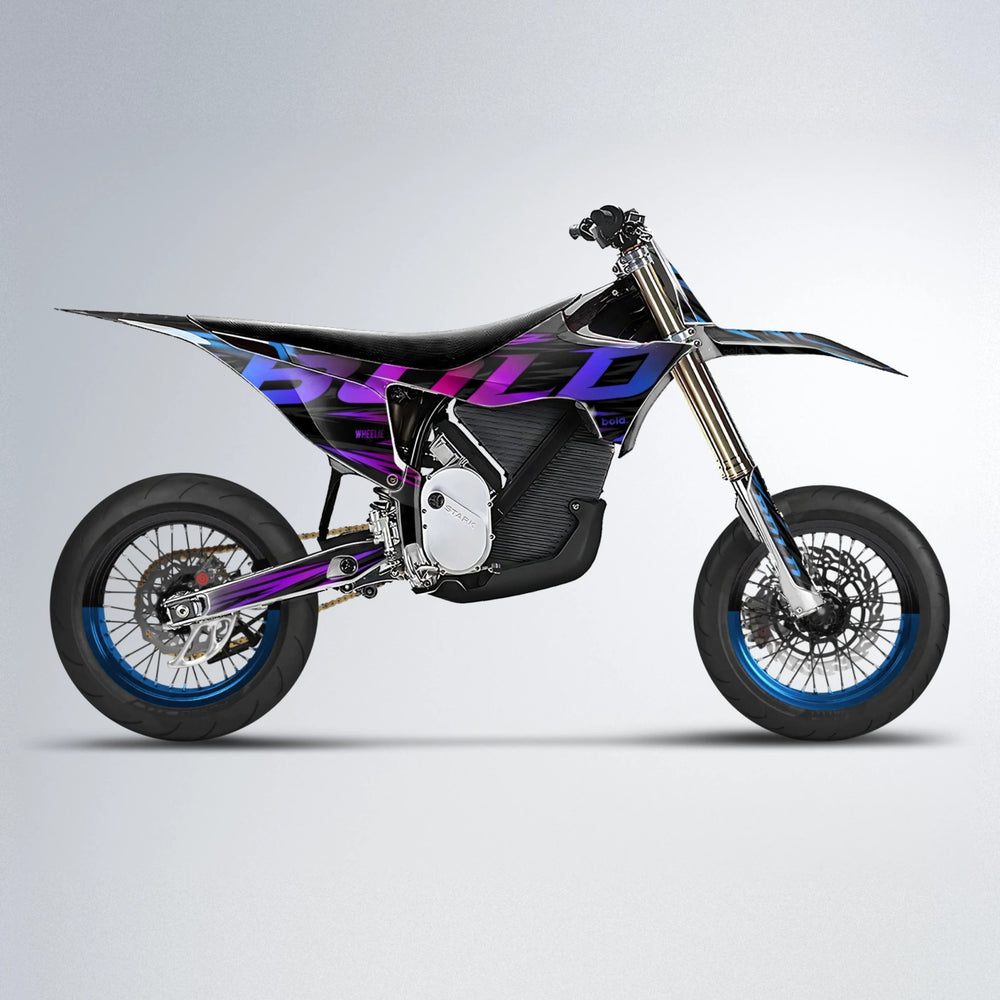 SLAUGHTER Stark Varg SM supermoto graphics kit in Blue Purple Fade