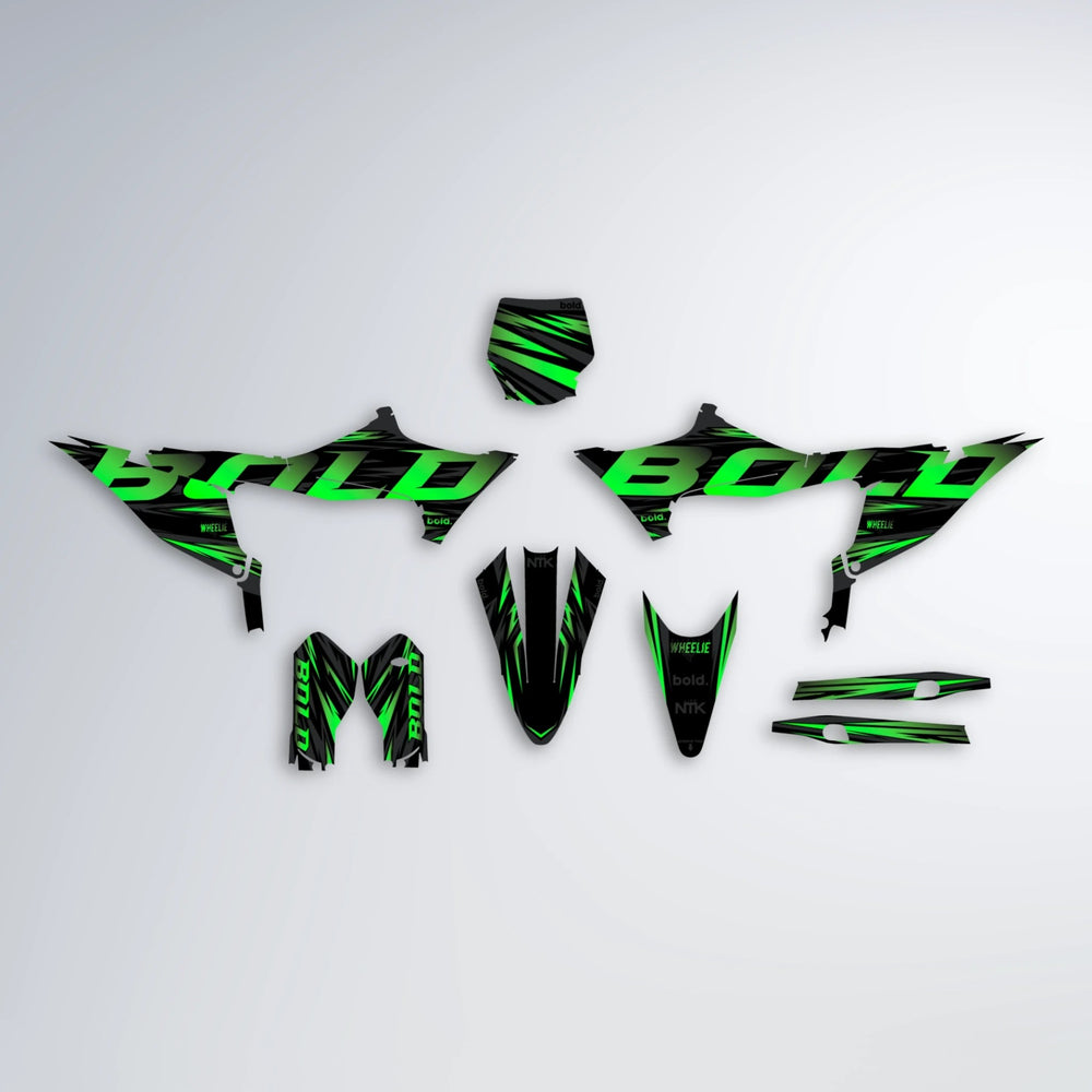 SLAUGHTER Stark Varg SM graphics kit parts layout in Green