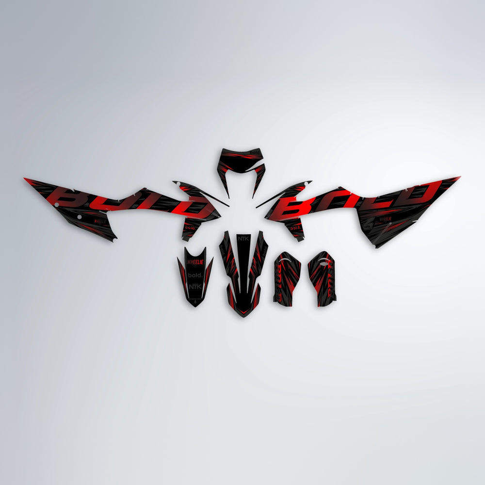 SLAUGHTER graphics kit parts layout in Black & Red
