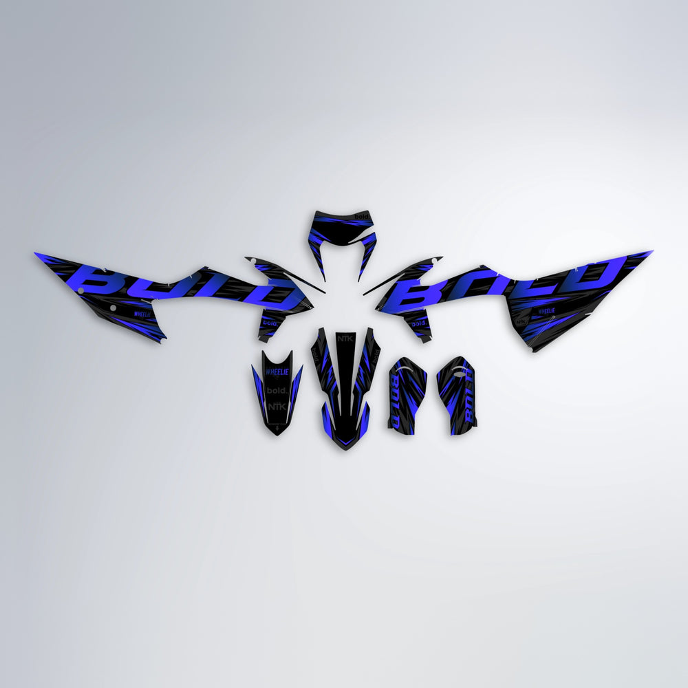 SLAUGHTER graphics kit parts layout in Blue