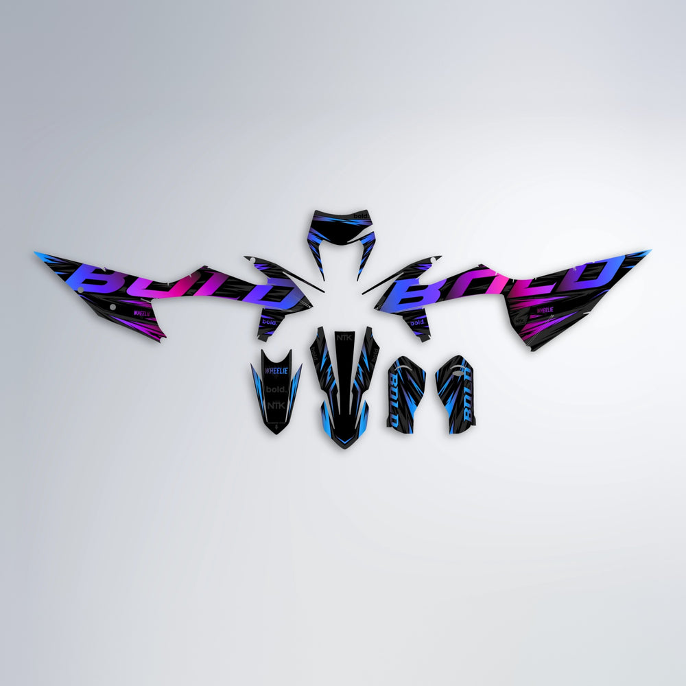 SLAUGHTER graphics kit parts layout in Blue Purple Fade