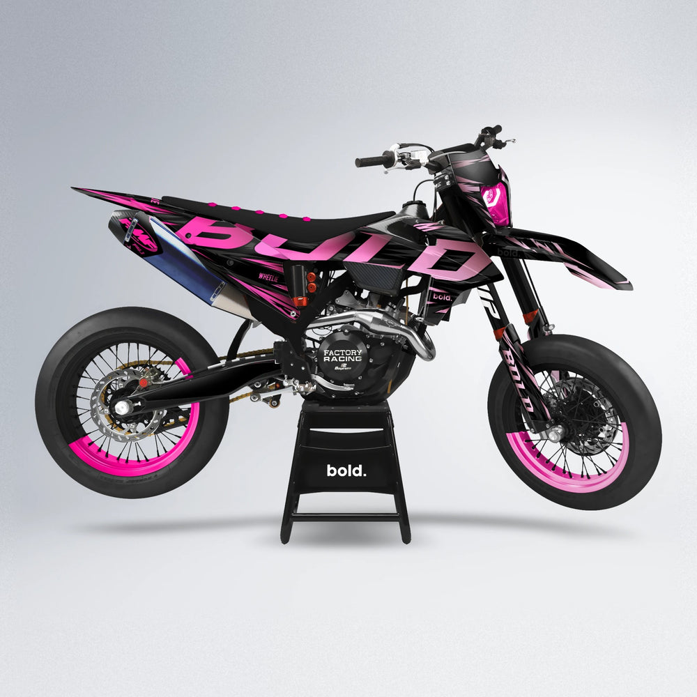 SLAUGHTER supermoto graphics kit in Flamingo