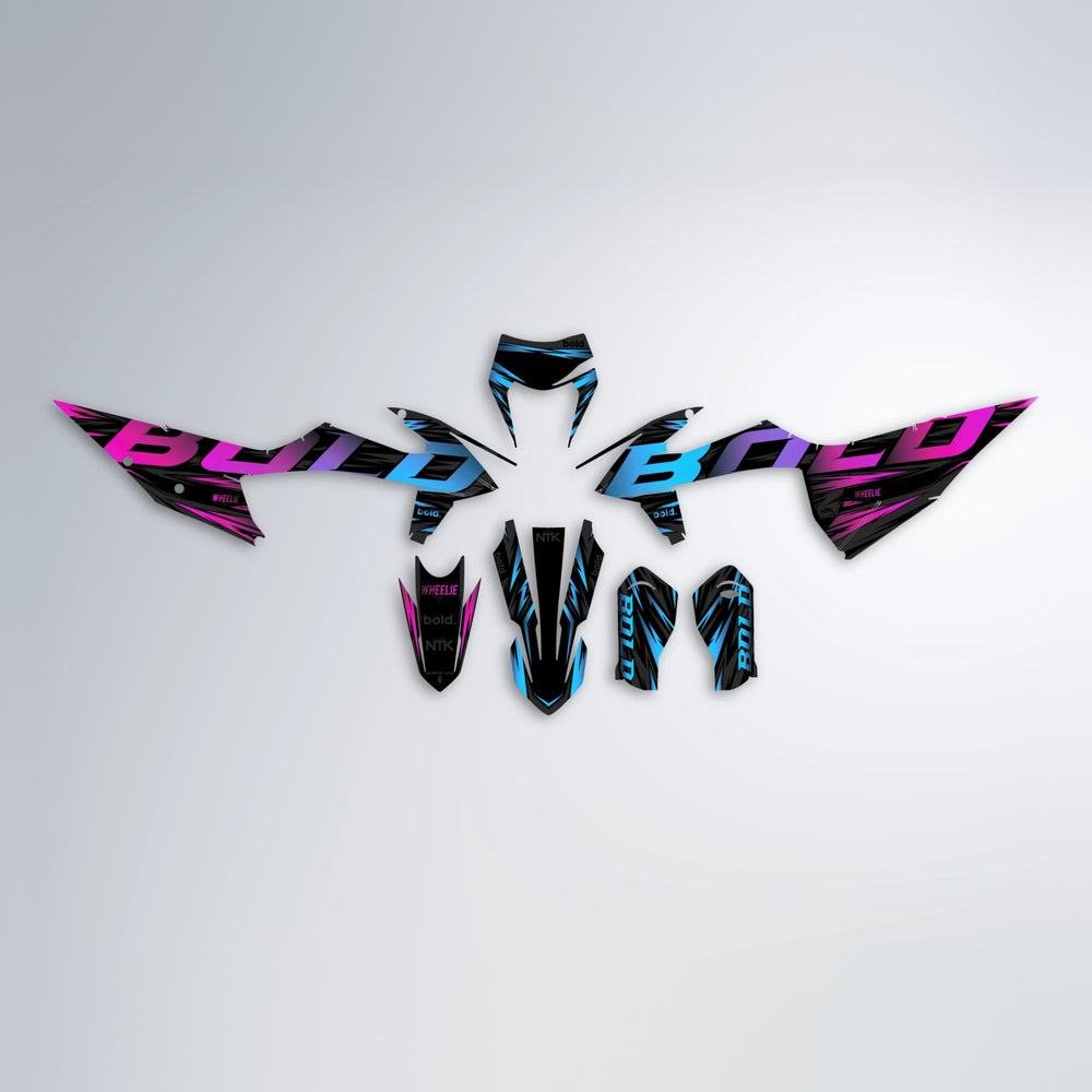 SLAUGHTER graphics kit parts layout in Pink & Light Blue
