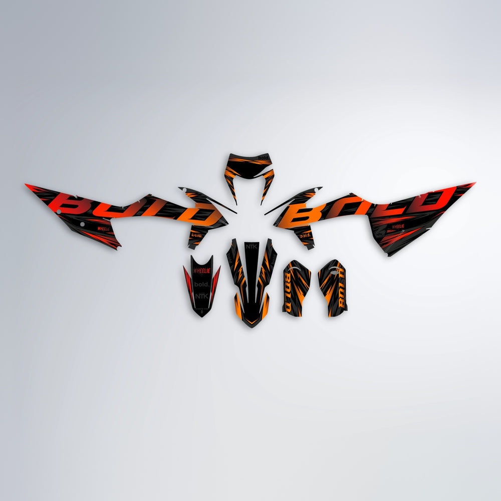 SLAUGHTER graphics kit parts layout in Red & Orange