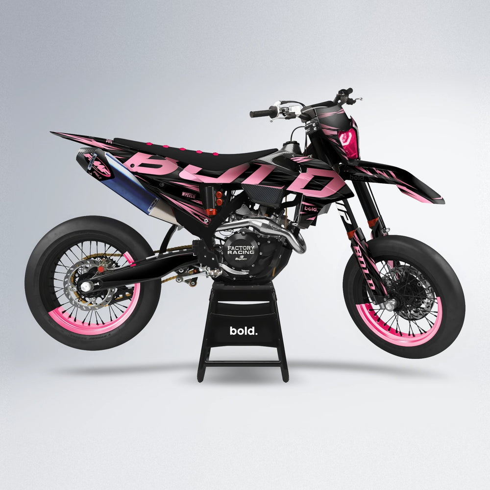 SLAUGHTER supermoto graphics kit in Sakura Pink