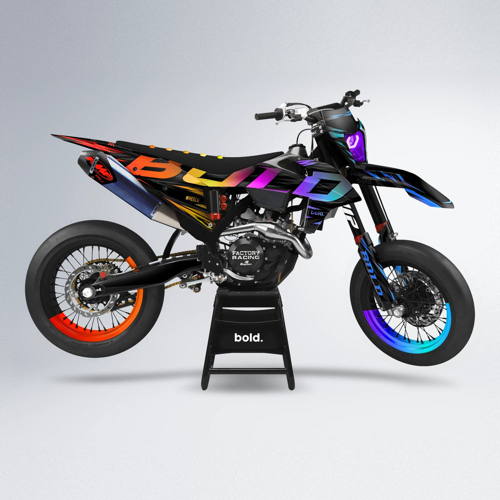 SLAUGHTER supermoto graphics kit in Sunset Fade