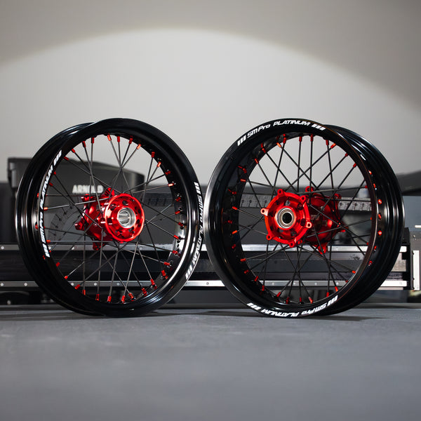 SMPRO Black/Red BETA - Supermoto Wheelset