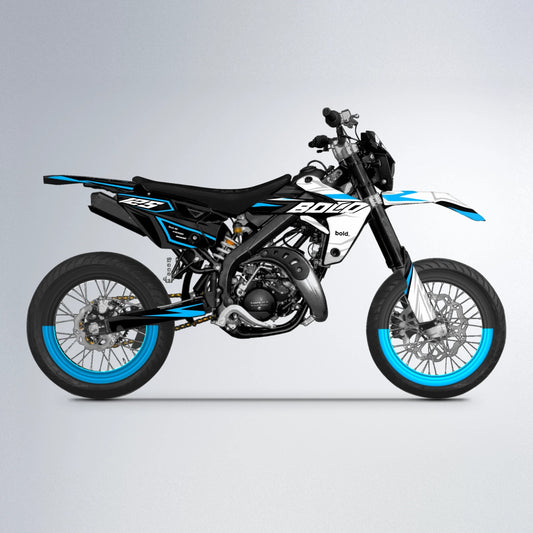 SPLIT Rieju MRT supermoto graphics kit in Light Blue
