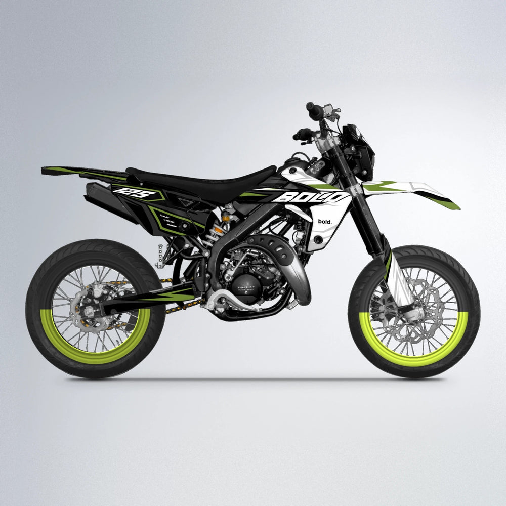 SPLIT Rieju MRT supermoto graphics kit in Olive