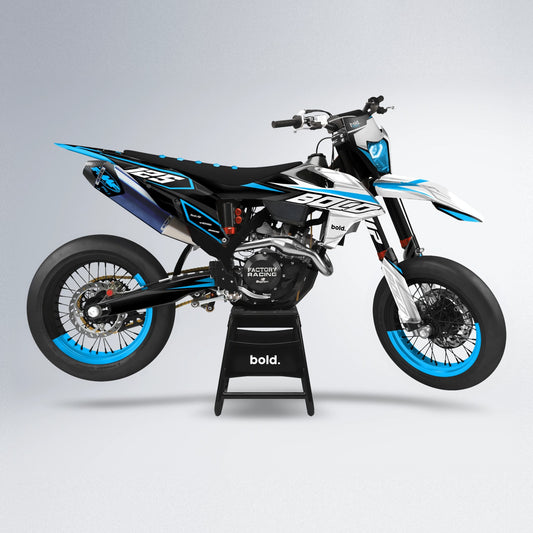SPLIT supermoto graphics kit in Blue