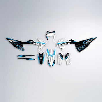 SPLIT graphics kit parts layout in Blue